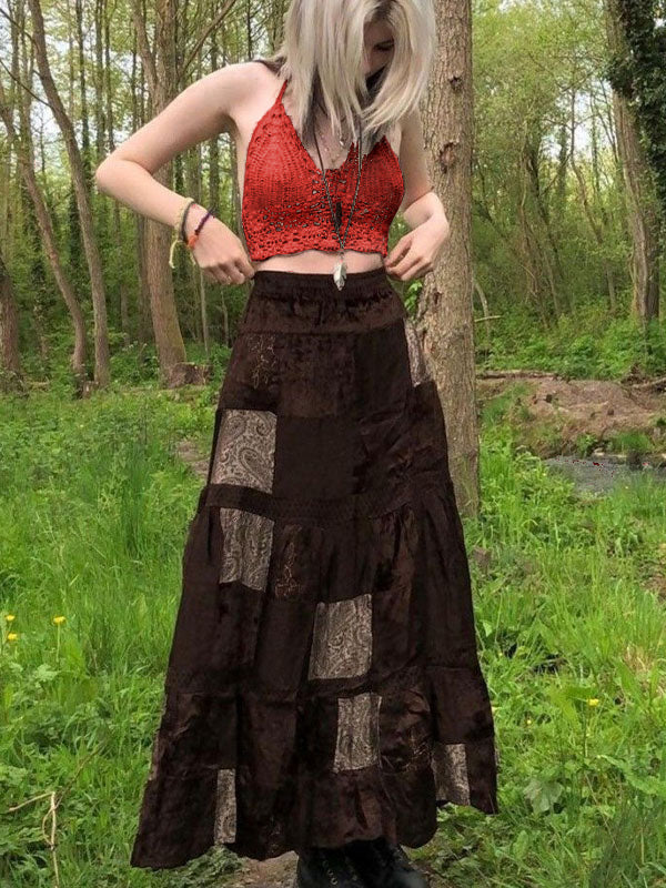 Women's Halter Crochet Knit Crop Cami Top