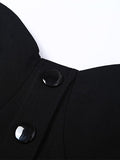 Women's Black Button Down Corset Top