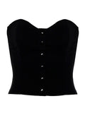 Women's Black Button Down Corset Top