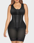 Women’s Colombian Faja Double Tummy Control Full Body Shapewear Black