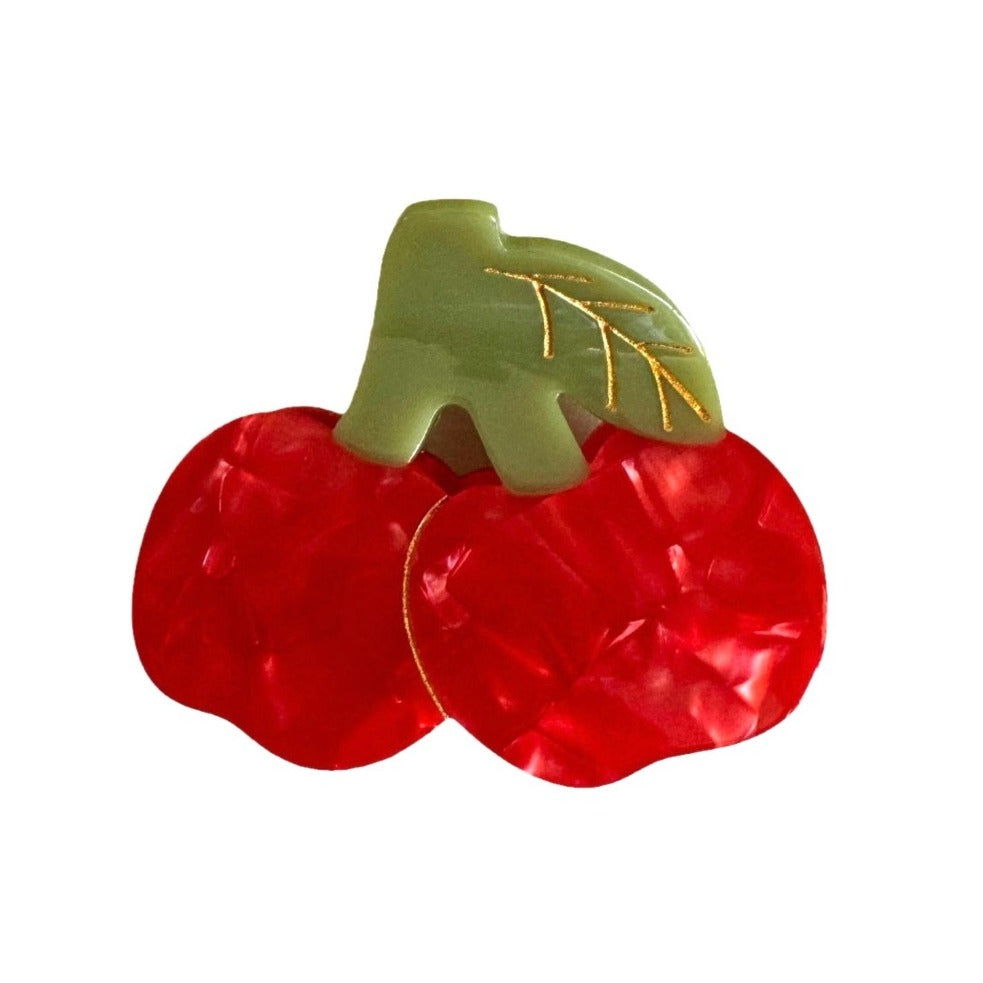 Alorar cherry bomb hair claw clamp with vibrant red color and decorative design, ideal for stylish hair updos.