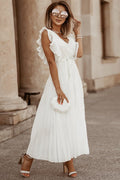 Women's Pleated Maxi Dress White