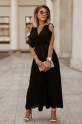 Women's Pleated Maxi Dress Black