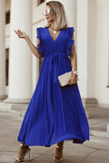 Women's Pleated Maxi Dress Blue