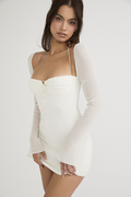 Women's Chiffon Halter Mini Dress Ivory