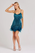 Women's Yvonne Sequin Feather Cocktail Dress