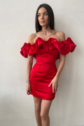 Women's Elastic Mystic Satin Dress Red