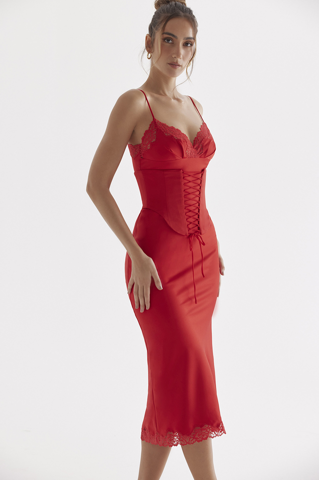 Women's Salma Satin Slip Midi Dress