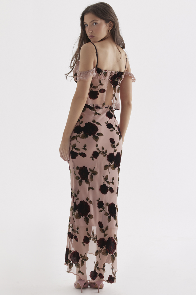 Women's Pink Rose Dessert Top + Craft Skirt Set