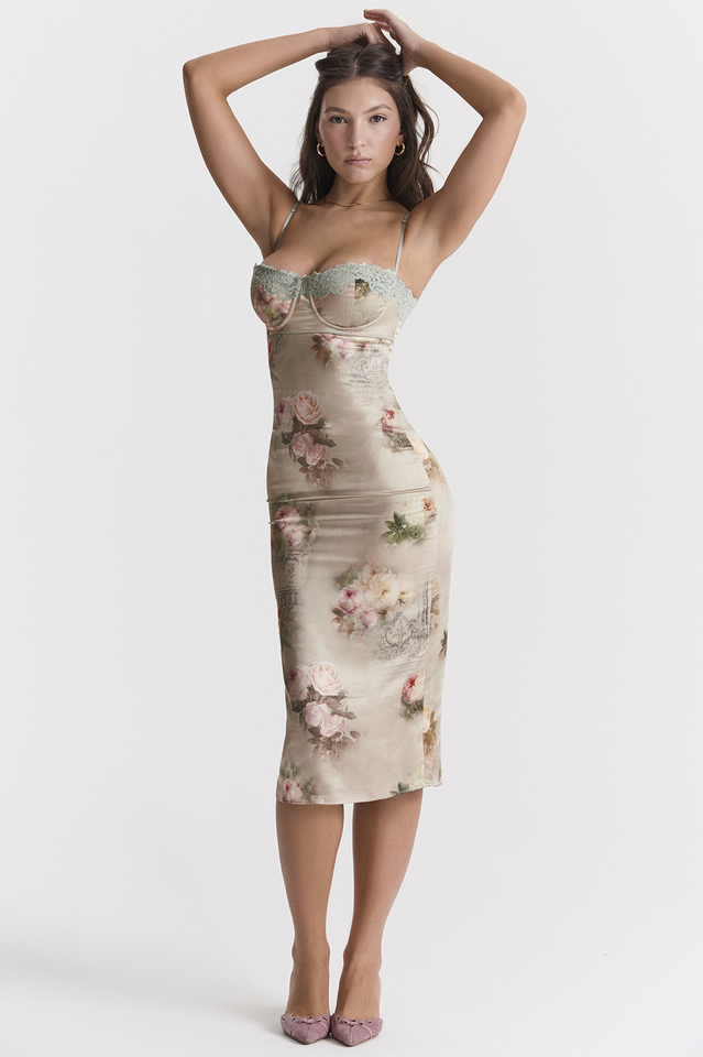 Women's Venus Vintage Floral Midi Dress