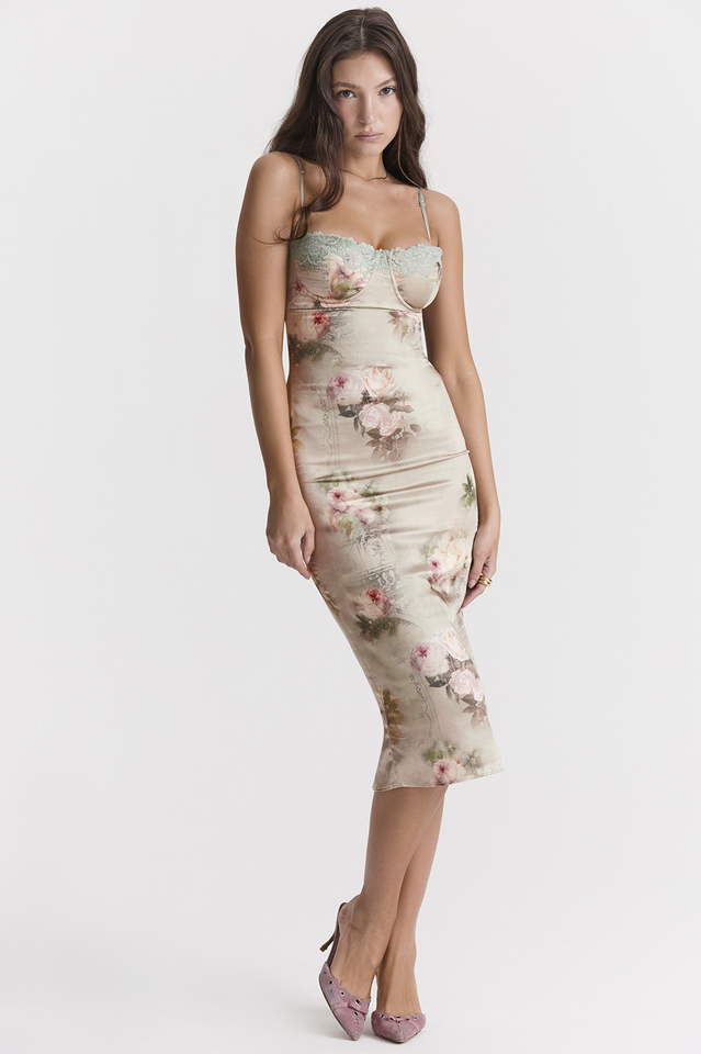 Women's Venus Vintage Floral Midi Dress