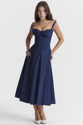 Women's Carmen Bustier Sundress French Navy