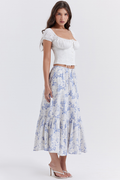 Women's Aitana Blue Print Top + Skirt Set