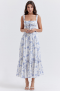 Women's Aitana Blue Print Top + Skirt Set
