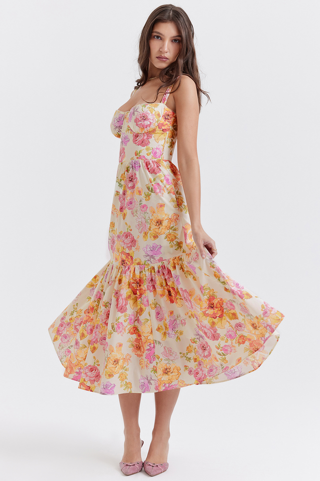 Women's Elia Floral Midi Sundress Ivory