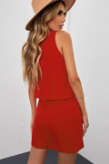 Women's Layered Sleeveless Round Neck Romper