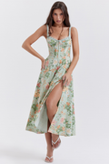 Women's Sabrina Light Jade Print Bustier Sundress