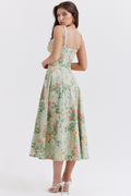 Women's Sabrina Light Jade Print Bustier Sundress