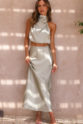 Women's Esther Top + Maxi Skirt Set Olive