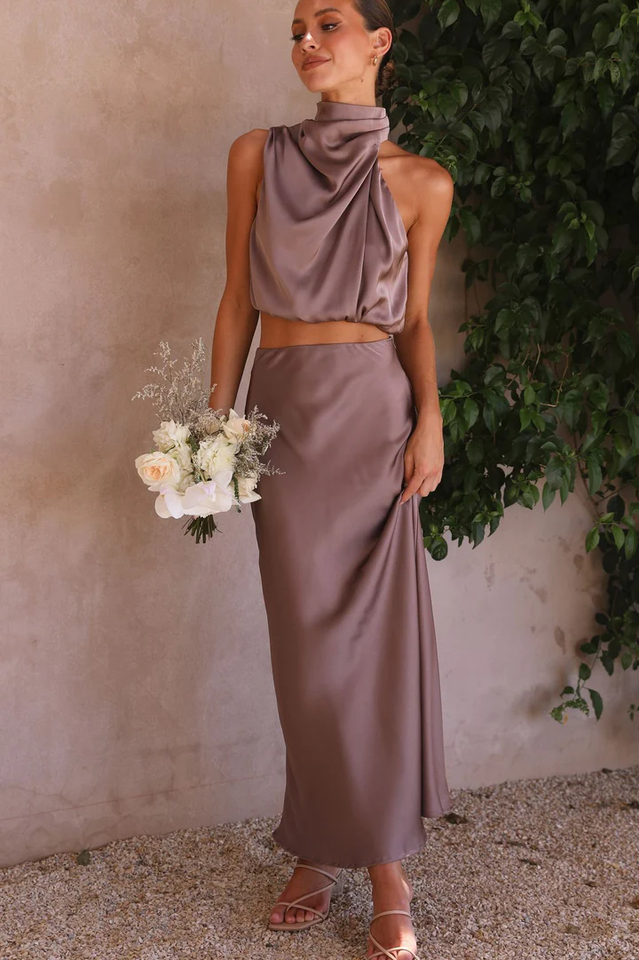 Women's Esther Top + Maxi Skirt Set Mushroom