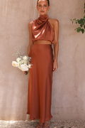 Women's Esther Top + Maxi Skirt Set Copper