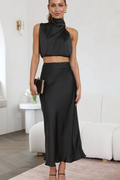 Women's Esther Top + Maxi Skirt Set Black