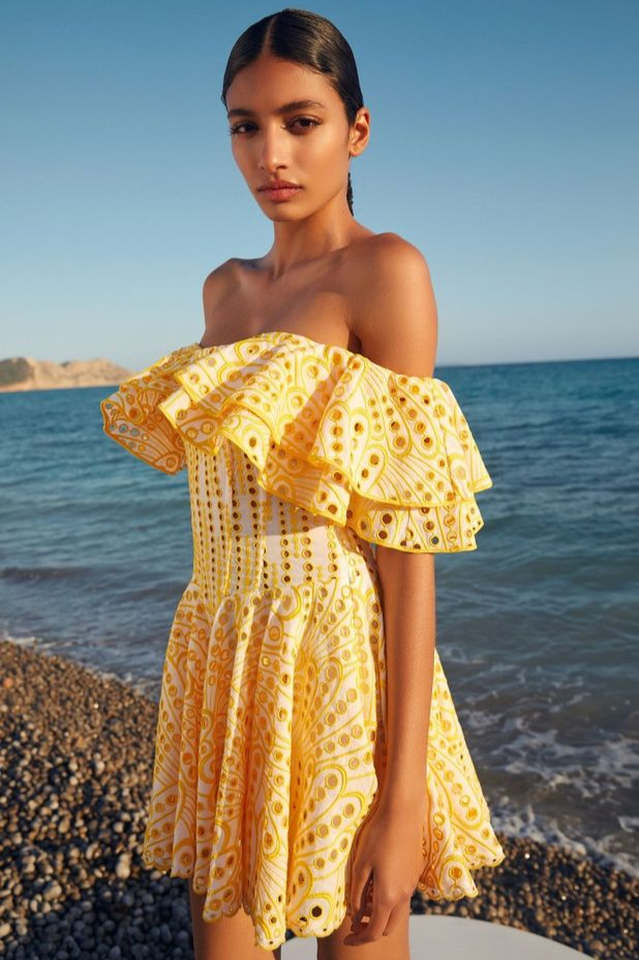 Women's Dahlia Short Dress Yellow