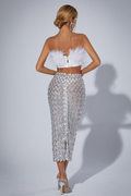 Women's Ansley Strapless Feather Mesh Skirt Set