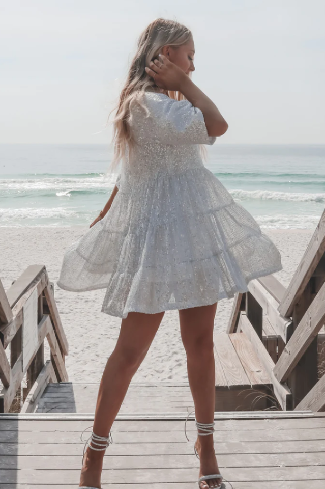 Women's My Queen Sequin Baby Doll Dress