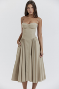 Women's Samaria Taupe Corset Sun Dress