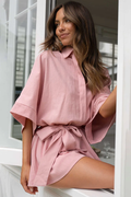 Women's Loose Sleeve Tie Waist Romper