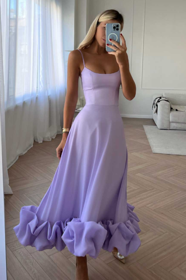 Women's Flounce Bustier Midi Dress