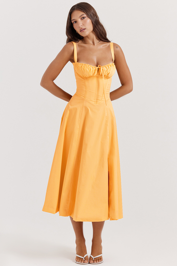 Women's Carmen Tangerine Bustier Sundress Tangerine