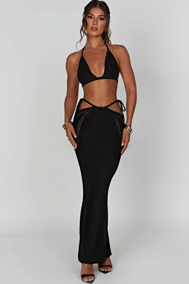 Women's Jia Top + Maxi Skirt Set Black