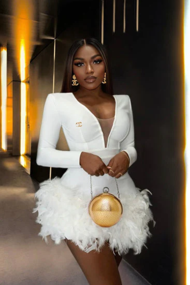 Women's Aina Feather Bandage Dress