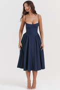 Women's Samaria French Navy Corset Sundress