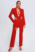Women's Shapa Blazer Three Piece Set Red
