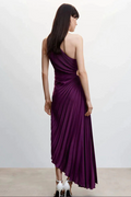 Women's Catalina One Shoulder Pleated Satin Dress