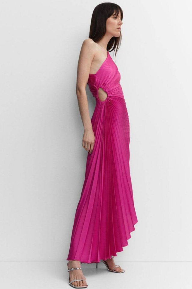 Women's Catalina One Shoulder Pleated Satin Dress
