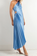 Women's Catalina One Shoulder Pleated Satin Dress Fresco