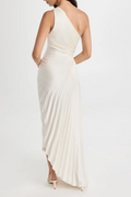 Women's Catalina One Shoulder Pleated Satin Dress