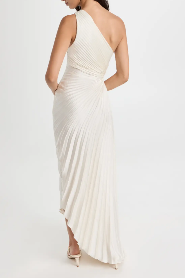 Women's Catalina One Shoulder Pleated Satin Dress