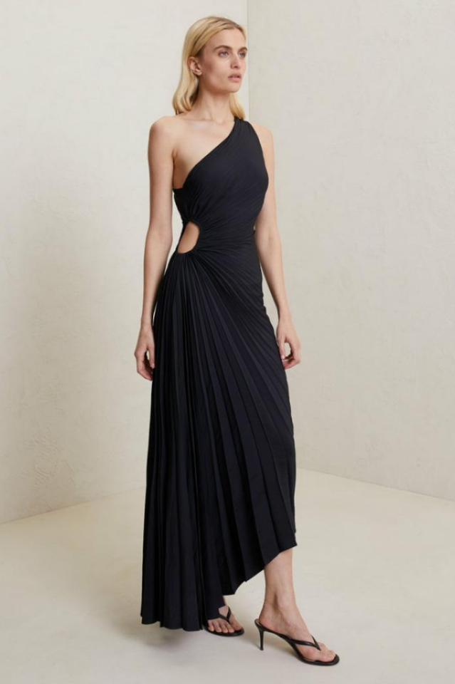 Women's Catalina One Shoulder Pleated Satin Dress