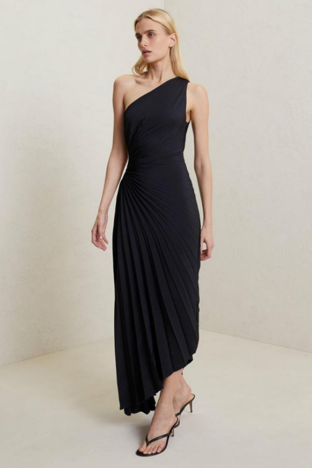 Women's Catalina One Shoulder Pleated Satin Dress