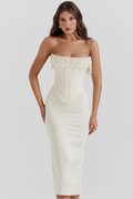 Women's Nalita Vintage Cream Beaded Strapless Dress