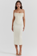 Women's Nalita Vintage Cream Beaded Strapless Dress