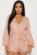 Women's Take Me Dancing Sequin Romper Champagne