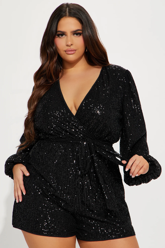 Women's Take Me Dancing Sequin Romper