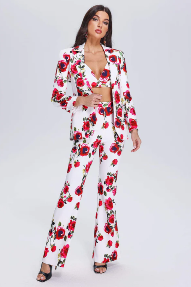 Women's Taning 3 Piece Set With Roses