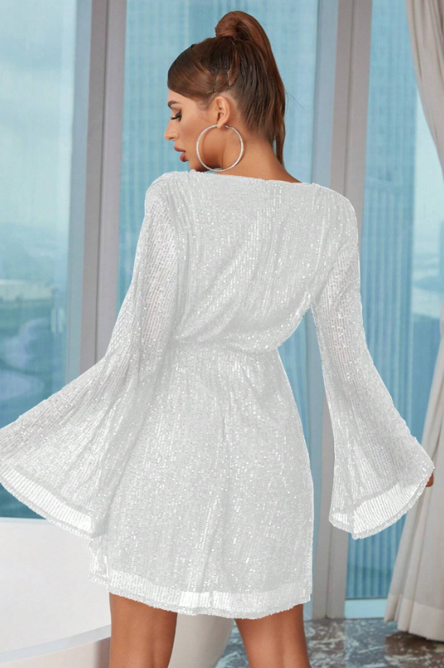 Women's Plunging Neck Sequin Dress
